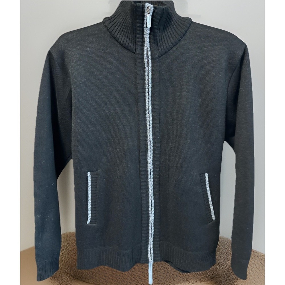 Yeokou Mens M Full Zip Cardigan Sweater Cashmere Wool Cotton Fleece Lined